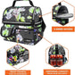 opux Lunch Bag Women Insulated, Adult Lunch Box Cooler, Flower Lunch Box, Dual Compartment Lunchbox for Work, Leakproof Double Decker Lunch Bag, Soft Lunch Pail Tote Girls Kids School, Floral Gray