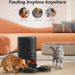 WOPET Automatic Cat Feeders 2 Cats-Timed Cat Feeder with Stainless Steel Bowl, Programmable 1-6 Meals Control, Dual Power Supply Auto Pet Feeder for Cats and Dogs