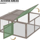 MoNiBloom Foldable Chicken Run Wood Chicken Coop Rabbit Hutch No Assembly Required Indoor/Outdoor Small Animal Nesting Box Portable Habitat Enclosure Spacious Pet Playpen 45.5 x 42.5 x 20 inch Grey