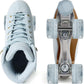 Roller Skates for Women or Men with Height Adjustable Rubber Stoppers Retro Suede Quad Roller Skates for Outdoor and Indoor