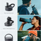 BUZIO 40 oz Water Bottle Insulated with Straw & 3 lid and Carrying Pouch, Leak Proof Anti-Slip Stainless Steel Water Flask Jug, Cold for 48 Hrs Double Vacuum Thermo Canteen, BPA-Free, Indigo Crush