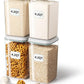 Ankou Airtight Food Storage Container with Pop Lid & 130ml Scoop, 4L/4.2qt *4 BPA-Free Cereal, Rice, Flour, Pasta & Snack Container, Stackable & Durable,Kitchen Pantry Organizer