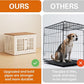 38" Heavy Duty Dog Crate Furniture for Small,Medium and Large Dogs,Rustic Wooden Dog Cage Kennel Indoor Furniture with Waterproof Top,Decorative Pet House Side End Table (White & Wood)