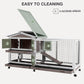 2-Story Indoor Rabbit Hutch with Chew-Proof Outdoor Rabbit Cage with 6 Locking Casters Bunny Cage 2 Pull-Out Trays Guinea Pigs Cage 62" Brown