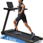 Foldable Treadmill with Auto Incline - 4 Hp 18.9 Inch Wide Treadmills for Home Seniors, 400 Lb Capacity, Backlit Knob Led Display, Shock Absorbent, Bluetooth App and Speaker, 12 Mph Speed