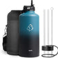 Half Gallon Stainless Steel Water Bottle with Straw Lid and Flex Cap, 87oz Modern Double Vacuum Stainless Steel Water Flask, Cold for 48 Hrs Hot for 24 Hrs Simple Thermo Canteen Mug,Indigo Crush