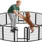 32 Inch Dog Playpen - 16 Panels Metal Pet Exercise Pen for Small-Medium Dogs, Indoor/Outdoor Dog Fence for Yard, Garden, Camping & RV Travel