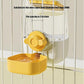 Pet Hanging Automatic Feeders Drinking Bowls，Gravity Rabbit Feeder and Water Set，Cage Cat Food Bowl Feeding Station for Puppy Kitten Chinchilla Hedgehog Guinea Pig Ferret (Yellow-Water)