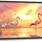 Large Flamingo Wall Art for Living Room, Framed Oversized Sunset Lake Wall Decor Landscape Canvas Painting Pictures Modern Artwork for Living Room Bathroom Bedroom Office Dining Room 60"x30"