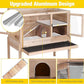 Aivituvin Wooden Guinea Pig Cages Indoor with Removable Stand, Anti Chewing Rabbit Hutch with Ramp and Wire Mesh, 2 Story Small Animals House Habitat with Pull Out Tray (Light Natural Wood)