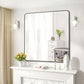 36" x 36"Bathroom Mirror, Matte Black Wall Mirror with Metal Frame, Decorative Rectangular Vanity Mirror for Bedroom Bathroom Living Room Entryway (Horizontal/Vertical)