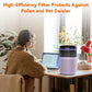 AIRROMI Air Purifier for Bedroom Home,HEPA Filter,Covers Upto 549 Ft²,Quiet 360°intake Air Cleaner with Fragrance ponge for Better Sleep,Night Light,Filters Smoke,Pet Dander,Allergies,Dust,A2005Purple