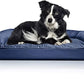 Furhaven Orthopedic Dog Bed for Large/Medium Dogs w/ Removable Bolsters & Washable Cover, For Dogs Up to 55 lbs - Quilted Sofa - Navy (Blue), Large