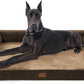 XXL Dog Bed with Bolsters, Waterproof Orthopedic Dogs Beds for Extra Large Dogs, Memory Foam XLarge Dog Beds with Removable Washable Cover, Nonskid Bottom (XX-Large,Brown)