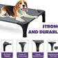 Outdoor Elevated Dog Bed With Portable Bag, Easy to Assemble for Medium Small Dogs, Raised Cot With Pet-Friendly Feet, Breathable Mesh for Camping or Travel, Dark Grey