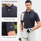 Esabel.C Jacquard Golf Shirts for Men Moisture Wicking Short Sleeve Performance Dry Fit Active Mens Polo Shirts