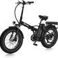 Fat Tire Folding Electric Bike, 48V & 624Wh Lithium Removable Battery, Peak 1100W Brushless Motor, Max Speed 28Mph, M5 Large LCD Display, Suspension, Step-Over/Thru Frame
