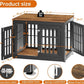 38" Heavy Duty Dog Crate Furniture for Small,Medium and Large Dogs,Rustic Wooden Dog Cage Kennel Indoor Furniture with Waterproof Top,Decorative Pet House Side End Table (Black & Wood)