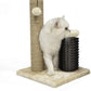 Amazon Basics Cat Scratcher - Indoor Classic Single Cat & Kittens Scratching Post with Brush, Small (16.5" H) - Beige