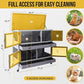Rabbit Hutch Bunny Cage Indoor Outdoor with Wheel Deeper Tray Chew Proof Guinea Pig Cages 2 Decks Large Rabbit House with 4 Wooden Doors Weatherproof 41.3" L*17.3" W*41.3" H