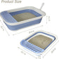 Senior Cat Litter Boxes, Collapsible Open Low Entry Cat Litter Pan with Scoop Travel Kitty Potty Pan Foldable Pet Toilet for Sick Disabled Older Elderly Cats 20.9x15.7x5.7 inch