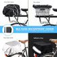 Rear Bike Basket, Tool-Free Install, Dog/Pet Carrier, Ebike Electric Bicycle Back Cargo Basket, Fits Most Rear Racks, with Waterproof Cover, Cargo Net