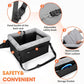 JOEJOY Deluxe Dog Booster Seat with Sturdy Metal Frame and Safety Leash for Small Pets up to 20 lbs - Portable Puppy Dog Car Seat with Thick Cushion and Storage Pockets for Small Dogs, Black