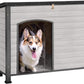 GUTINNEEN Chew Proof Dog House with Metal Iron Frame Outdoor Dog Kennel for Small Medium Large Indoor Dog Cage (43.3" L,Off-White Color)