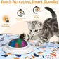 Interactive Cat Toys Rechargeable: Interactive Cats Toy with Chime - Automatic Cat Toys for Indoor Cats, Hide and Seek Toy with Motion, Moving Feather, USB,Blue