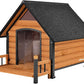Outdoor Dog House, Waterproof Puppy Shelter Indoor Doghouse with Elevated Floor, Anti-Bite Design Dog Home for Small Medium Dogs with Porch