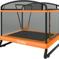 Calmmax 6FT Rectangle Toddler Trampoline with Swing & Horizontal Bar, Enclosure Safety Net, ASTM Approved – Indoor/Outdoor Kids Trampoline