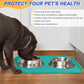Silicone Pet Feeding Mat with Raised Edge for Food and Water, Dog Bowl Mats, Cat Bowls Placemat with High Lip for Floor Waterproof, Rubber Tray for Cats and Dogs 19 x 12 x0.7 Dark Turquoise