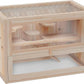 PawHut 2-Level Hamster Cage Mice and Rat House, Small Animal Habitat for Chinchillas with Openable Top, Front Door, Shelf and Ladder, Natural