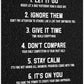 ALKB Inspirational Metal Sign for Teen Bedroom Decor - Motivational Wall Decor for Bedroom Office Girls, Boys, Teenager - 7 Rules of Life 8x12 Inch
