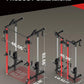 Folding Power Rack, Wall Mounted Squat Rack with Dual Independent Pulley System, Multi-Function Power Cage with 5 Adjustable Function Modes, Power Rack Trainer for Space Saving Home Gym