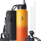 Water Bottle 40 oz Insulated with Straw&Brush, Coolflask Vaccum Stainless Steel Metal 3 Lids Water Flask for Sports, Gym or Office, Keep Cold 48H Hot 24H, Ombre Yellow/Orange