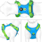 PHOEPET No Pull Dog Harness, Unique Colors Reflective Adjustable Dog Vest, with Soft Training Handle Metal Clips for Small Medium Large Dogs (Blue Base & Green Straps,M)