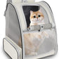 Cat Backpack Carrier,Pet Carrier Airline Approved for Small Dog Cat Puppy Kitten Bunny,Ventilated Mesh Design Animal Backpack for Hiking Camping Travel Bag (Creamy White)