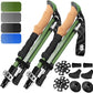 Premium Foldable Hiking Poles by USA Brand - Adjustable, Lightweight Trekking Poles Made of Aircraft Aluminum, Metal Flip Locks & Comfortable Real Cork and EVA Foam Grips