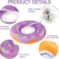 Cat Cone Collar Soft, Cute Cat Donut Collar After Surgery, Adjustable Kitten Recovery Cones to Stop Licking, Lightweight Neck Elizabethan Collars for Cats Kittens (Purple, Medium)