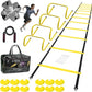 Agility Ladder Speed Agility Training Equipment,1 Agility Ladder 20ft,4 Hurdles,Training Soccer Cones,Jump Rope,Running Parachute, Agility Training Equipment for Kids Youth Adul