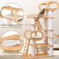 76.8'' Tall Modern Large Cat Tree,Multi-Level Wood Cat Tower for Indoor Cats Large Adults,Luxury Heavy Duty Cat Condo with Cushion,Scratching Posts,Clear Hammock Activity (76.8inch)