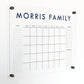 Personalized Clear Acrylic Calendar for Wall, Calendar Whiteboard for Wall, Dry Erase Wall Calendar, Wall Calendar Organizer System for Home (Block, Navy, 23"W x18.5"H)