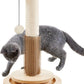 Made4Pets Cat Scratching Post 18" Tall for Small Kittens, 4-in-1 Cat Scratcher with Natural Sisal Ropes, Wooden Turntable Track Toy with Self Grooming Brush, Premium Scratch Pole with Plush Balls