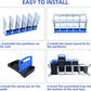 Chicken Nesting Boxes, 10 Hole Metal Chicken Laying Box with with Removable Trays and Roll Out Egg Collection for Chicken Coop, with Metal Bracket, Blue