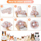 Rypet Guinea Pig Tunnel 3 Way Collapsible Small Pet Tunnels and Tubes with Interactive Ball for Baby Rabbit Ferret Hamster Chinchilla Hedgehog Hiding and Resting-White