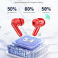 Wireless Earbuds, Bluetooth 5.4 Headphones Bass Stereo, Ear Buds with Noise Cancelling Mic, IP7 Waterproof in Ear Earphones, 36H LED Display Bluetooth Earbuds for Laptop Pad Phones Sports, Red