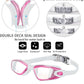 Swim Goggles Swimming Goggles No Leaking with Nose Clip, Earplugs, Swim Cap and Case for Men Women