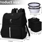 BAGLHER Pet Travel Bag, Double-Layer Pet Supplies Backpack (for All Pet Travel Supplies), Pet Travel Backpack with 2 Silicone Collapsible Bowls and 2 Food Baskets Black