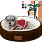 23in Round Cat Dog Bed for Large Medium Small Dogs Cats, Machine Washable Sleeping Sofa, Non-Slip Bottom Breathable Soft Calming Pet Cuddler for Indoor/Outdoor/Car/Cage, Brown